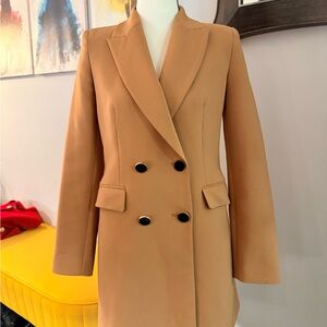 Zara camel double-breasted tailored blazer XS